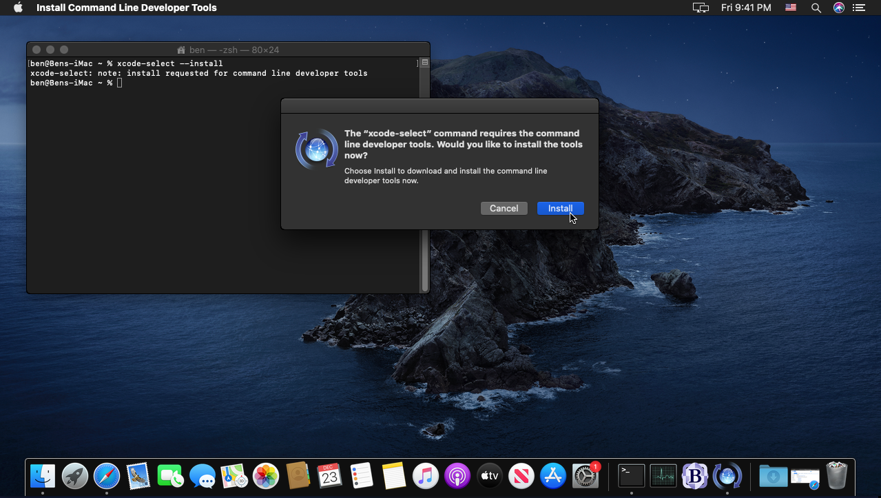 Install xcode